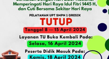 Pemberitahuan Berkaitan dengan Hari Raya Idul Fitri 1445H