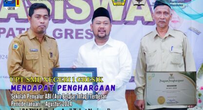 UPT SMPN 1 GRESIK BERHASIL MERAIH PENGHARGAAN SEBAGAI SEKOLAH PENYALUR ABI (AYO BELAJAR INFAQ)