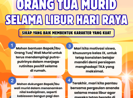 HIMBAUAN UNTUK ORANG TUA MURID SELAMA LIBUR HARI RAYA IDUL FITRI 1447H.